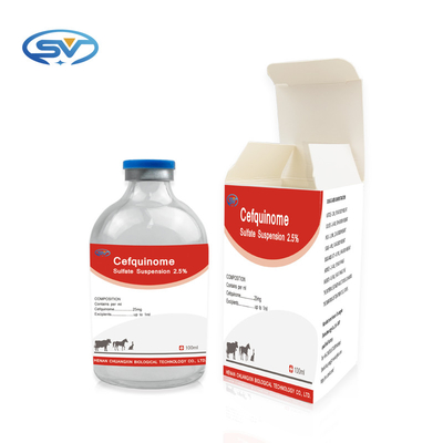 Cefquinomeは牛子牛のヒツジの馬犬猫のための2.5%の懸濁液の獣医の注射可能な薬剤を硫酸化する